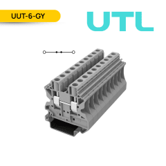 BORNERA DE PASO, UUT-6, 41A, 0.2-10MM2 (24-8 AWG), TORNILLO, A=8.2MM, COLOR GRIS; UTL