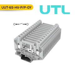 BORNERA INTERRUMPIBLE, UUT-6S-HV-P/P, 41A, 0.2-10MM2(24-8 AWG),TORNILLO, A=8.2MM, COLOR GRIS; UTL