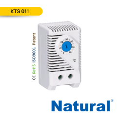 TERMOSTATO BIMETALICO, 0 a 60ºC, (NA) VENTILADOR. KTS 011; NATURAL