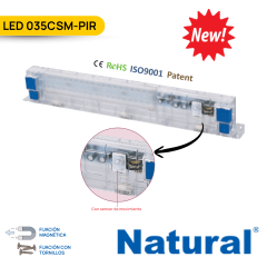 LÁMPARA LED PARA TABLERO 4W, 48-265VAC/DC. LED 035-CSM-PIR CON SENSOR DE MOVIMIENTO (Fijacion magnetica + fijacion de tornillo + conector); NATURAL