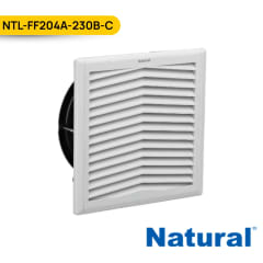 VENTILADOR C/ REJILLA Y FILTRO PARA TABLERO 204x204MM 230VAC, NTL-FF204A-230B-C; NATURAL