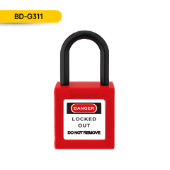 CANDADO DE SEGURIDAD AISLADO 25MM, COLOR ROJO, BD-G311; TEC LOCKOUT