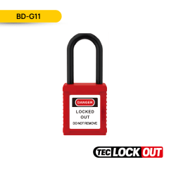 CANDADO DE SEGURIDAD AISLADO 38MM, COLOR ROJO, BD-G11; TEC LOCKOUT