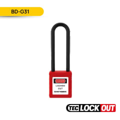 CANDADO DE SEGURIDAD AISLADO 76MM, COLOR ROJO, BD-G31; TEC LOCKOUT