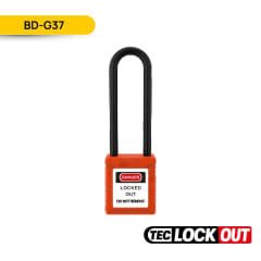 CANDADO DE SEGURIDAD AISLADO 76MM, COLOR ANARANJADO, BD-G37; TEC LOCKOUT