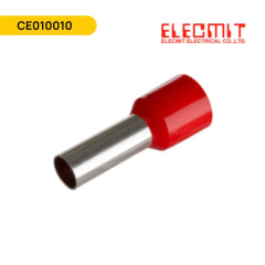 TERMINAL TUBULAR 1.0MM ROJO LARGO (BOLSA X 100PCS); CE010010; ELECMIT