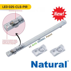 LÁMPARA LED PARA TABLERO 8W, 56-265VAC/DC. LED 025-CLS-PIR CON FIJACIÓN POR TORNILLOS Y SENSOR DE MOVIMIENTO; NATURAL