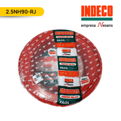 CONDUCTOR ELECTRICO 750V LIBRE HALOGENO 2.5MM2 ROJO PC NH-90; INDECO