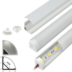 Perfil Aluminio Difusor 1002 3mt Esquinero 16x16mm