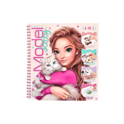 Libro para colorear y pegar  con 5 hojas de pegatinas Top model1