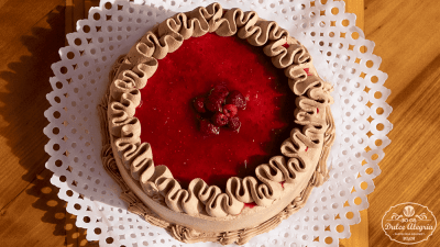 Torta Panqueque Chantilly Chocolate Frambuesa Sin Azúcar