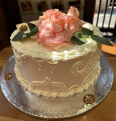 Torta Novios Temática & Rosas Rosa Pastel