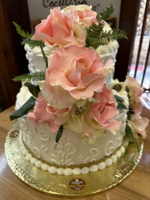 Torta Novios Rosas Rosado Pastel
