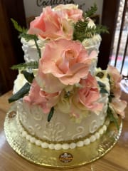 Torta Novios Rosas Rosado Pastel 0