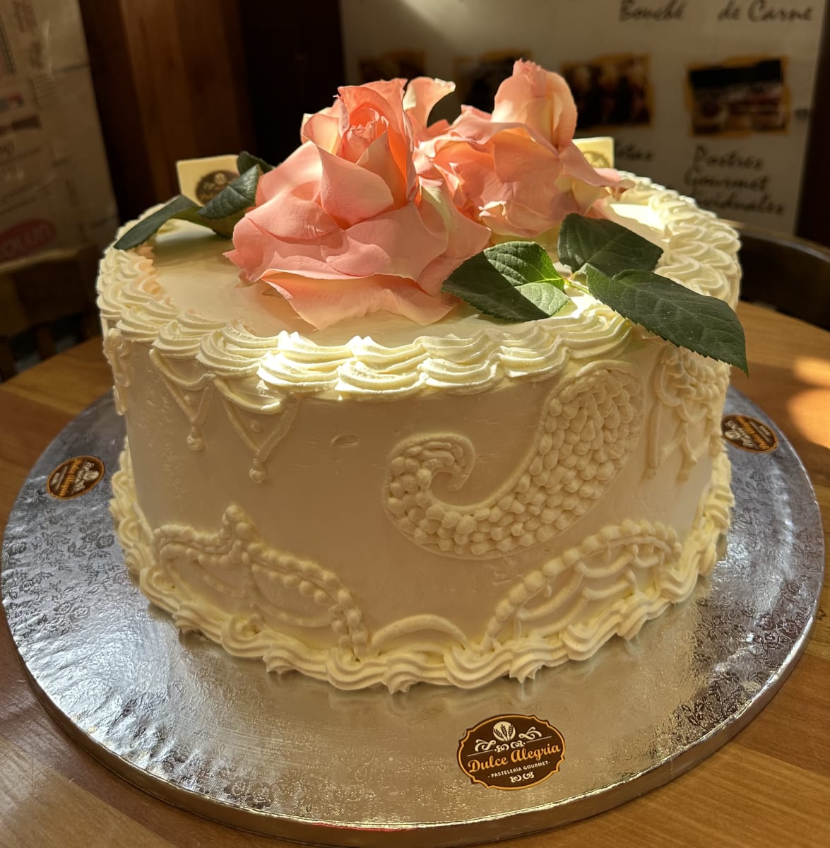 Torta Novios Temática & Rosas Rosa Pastel2