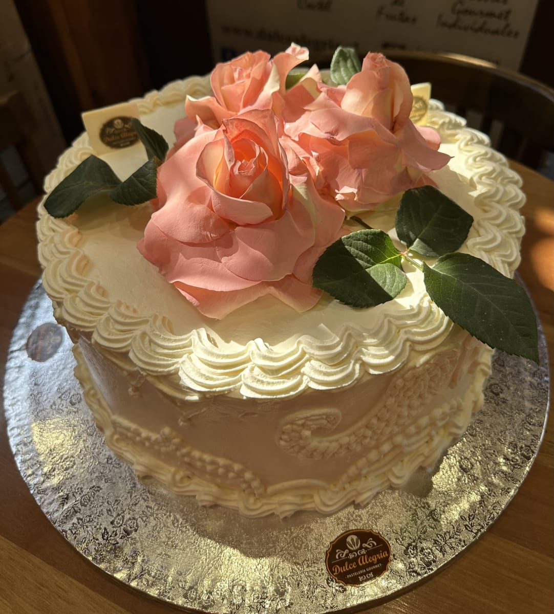 Torta Novios Temática & Rosas Rosa Pastel1