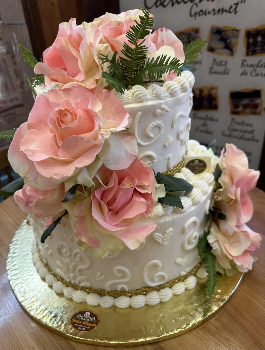 Torta Novios Rosas Rosado Pastel2