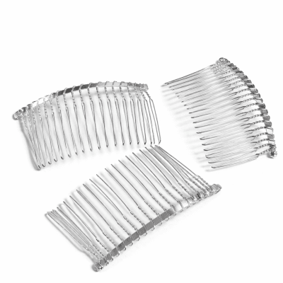 Peineta Metal Color Nickel Tocado 3.8x7.5cms (Unidad)1