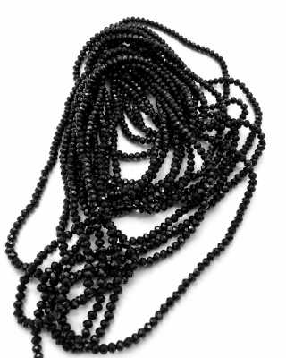Cristal Negro Rondelle 4x3mm Extra Largo (Tira)1
