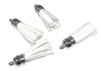 Borla Metal Gamuza Blanca Plateado Nº1 (Unidad)1