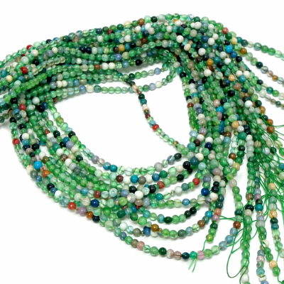 Agata Natural Green Mix Facetada 2mm (Tira)