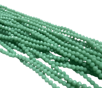 Cristal Turquesa Verde Rondelle 3x2mm (Tira)