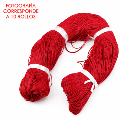 Hilo Similar Cuero Chivo-Encerado Rojo (Rollo 60mt)
