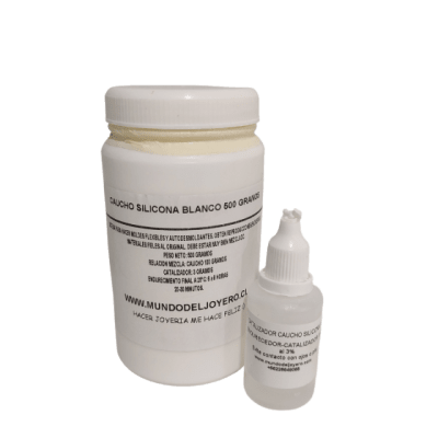 Caucho Silicona Blanco y Catalizador 1 Litro  (Set)1