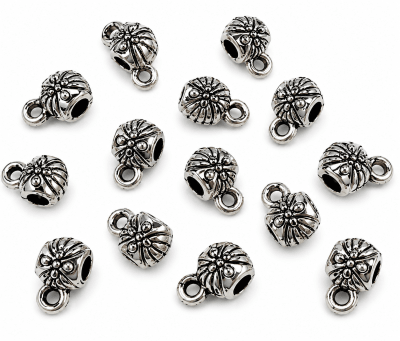 Divisor Metal Plateado Tubo con Argolla 8x6mm (10 Unidades)