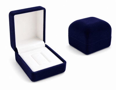 Estuche Argolla Terciopelo Azúl Cuadrada (Unidad)