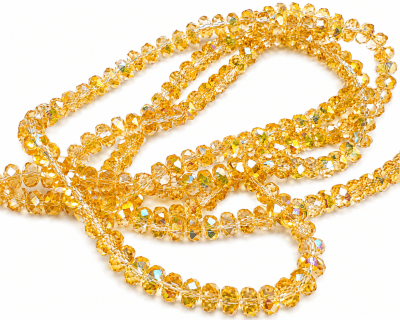 Cristal Multifacetado Gold Tornasol Rondelle 8x3mm (Tira)1