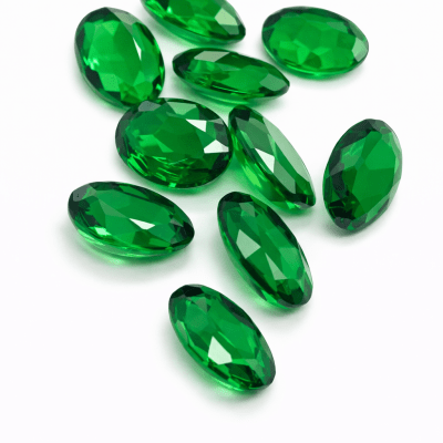 9x7mm Turmalina Verde Glass Oval (Un)