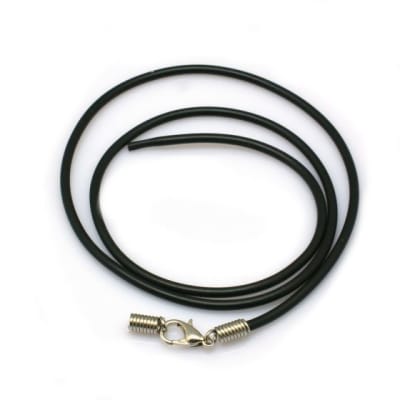 Collar Caucho Negro 2mm Broche (Tira)