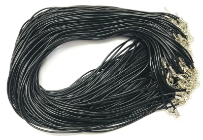 Collar Cuero Negro 3mm Broche (Tira)1