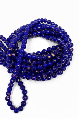 Vidrio Redondo Azúl y Matices 8mm (Tira)1