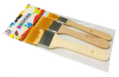 Set 3 Brochas Madera y Pelo (Unidad)1