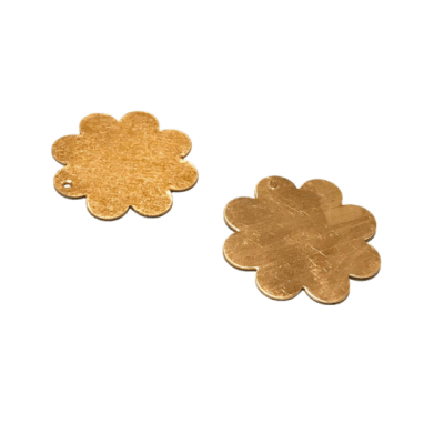 Base Cobre Flor Perforado 2,5cms (Par)