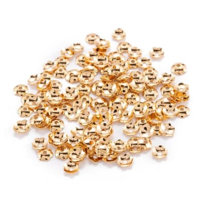 Casquete Bañado Oro 18K Flor 4mm (10 Unidades)