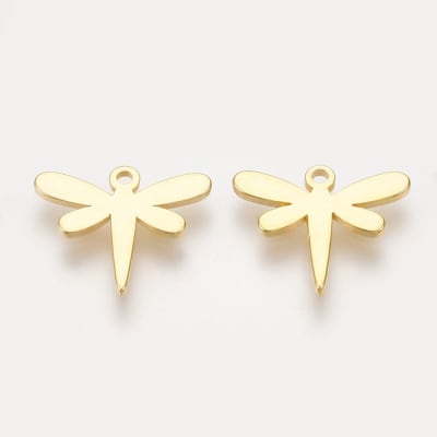 Colgante Chiche Bañado Oro 18K Libélula 10.5mm (Unidad)