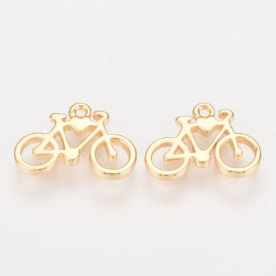 Colgante Chiche baño oro 18k Bicicleta 9x13mm (Unidad)