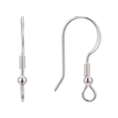 Gancho Aro Plata Colgante Esfera Plano (Par)