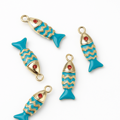 Colgante Pez Esmaltado Calipso Baño Oro 18k (Unidad)1