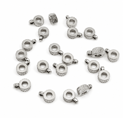 Separador Metal Plateado Tubo Argolla 7mm (20 Unidades)