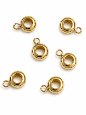 Porta Dijes Baño de Oro 18K 8mm (Unidad)