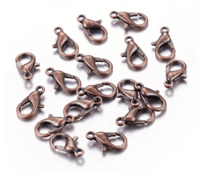 Broche Loro Envejecido Cobre M (10 Unidades)