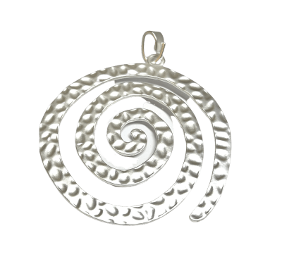 Colgante Bañado Plata Mate Espiral 7cms (Unidad)