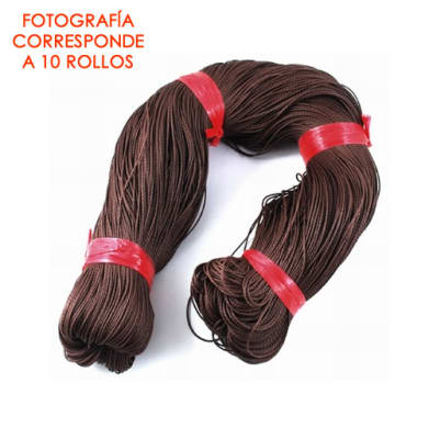 Hilo Similar Cuero Chivo-Encerado Café Oscuro 1mm (Rollo 60mt)