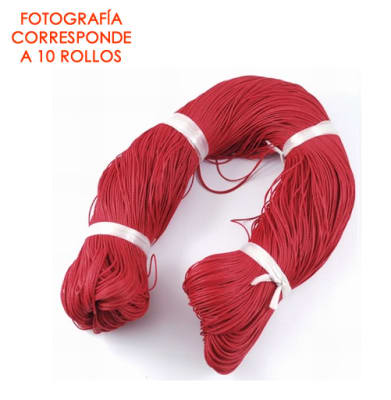 Hilo Similar Cuero Chivo-Encerado Rojo (Rollo 60mt)