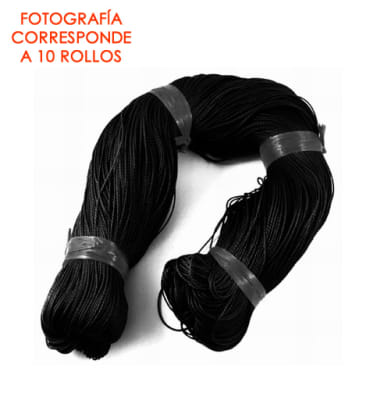 Hilo Similar Cuero Chivo-Encerado Negro (Rollo 60mt)