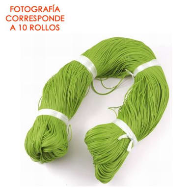 Hilo Similar Cuero de Chivo-Encerado Verde Encendido 1mm (Rollo 60mt)